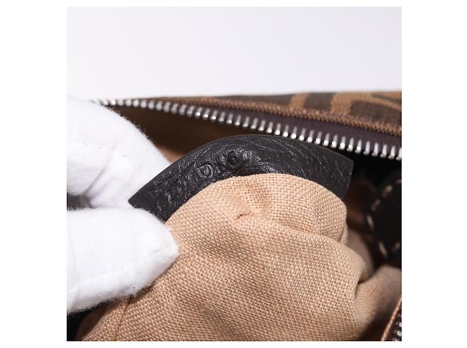 FENDI Zucca Canvas Celesia Shoulder Bag Brown Silver 8BT109 - vista 23