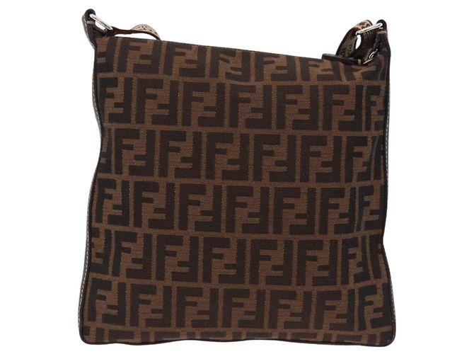 FENDI Zucca Canvas Celesia Shoulder Bag Brown Silver 8BT109 - vista 3