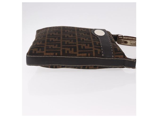 FENDI Zucca Canvas Celesia Shoulder Bag Brown Silver 8BT109 - vista 4