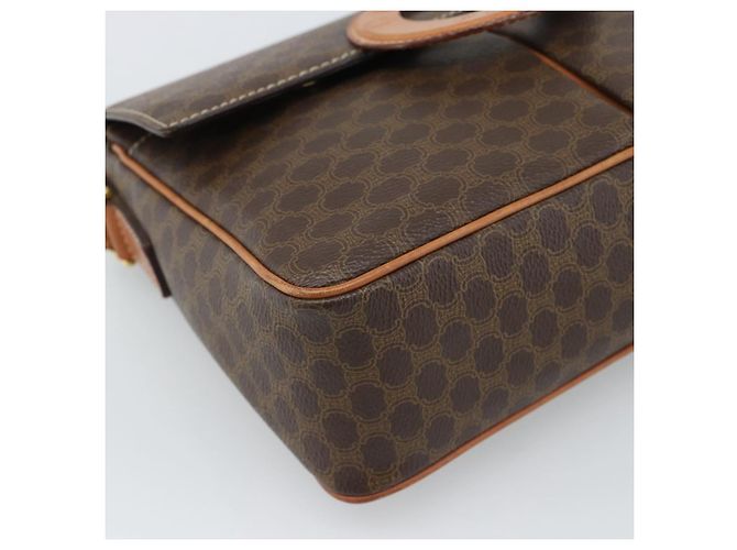 Céline CELINE Macadam Canvas Shoulder Bag PVC Leather Brown Gold - vista 14