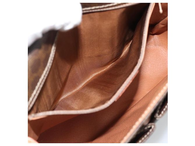 Céline CELINE Macadam Canvas Shoulder Bag PVC Leather Brown Gold - vista 22