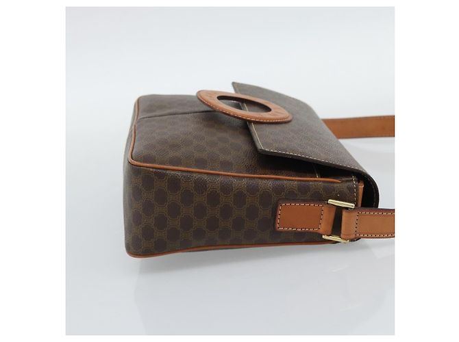 Céline CELINE Macadam Canvas Shoulder Bag PVC Leather Brown Gold - vista 4