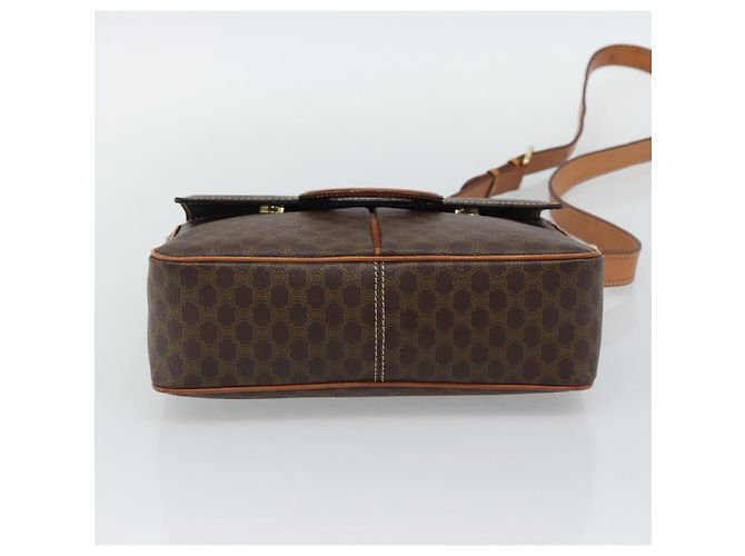 Céline CELINE Macadam Canvas Shoulder Bag PVC Leather Brown Gold - vista 5
