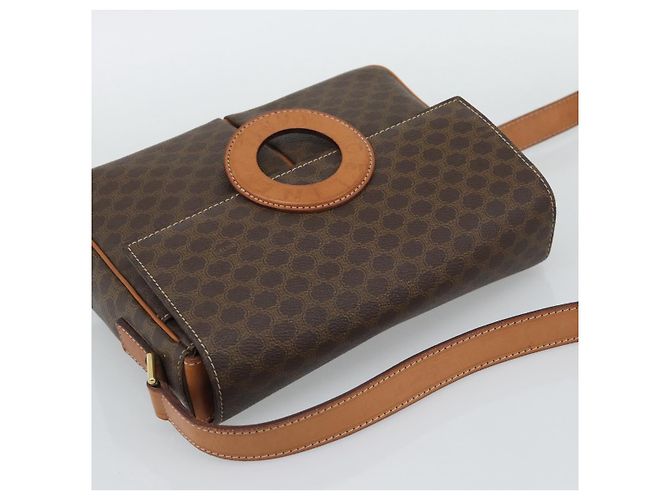 Céline CELINE Macadam Canvas Shoulder Bag PVC Leather Brown Gold - vista 6