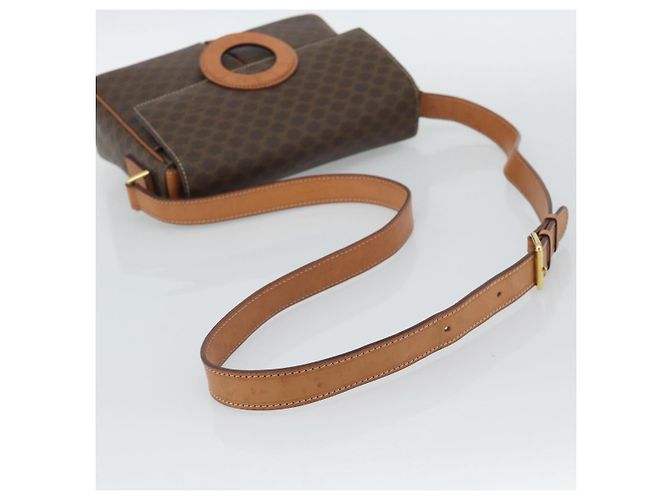 Céline CELINE Macadam Canvas Shoulder Bag PVC Leather Brown Gold - vista 7