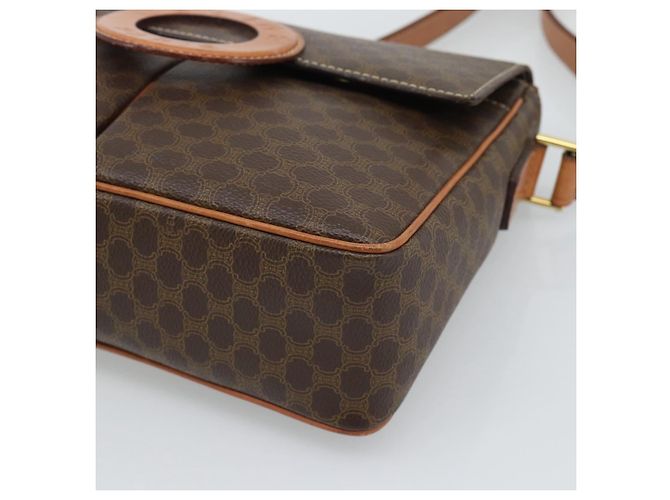 Céline CELINE Macadam Canvas Shoulder Bag PVC Leather Brown Gold - vista 9