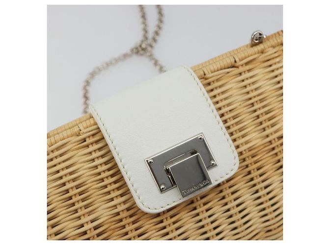 Tiffany & Co TIFFANY&Co. Chain Shoulder Bag Rattan Beige Silver - vista 17