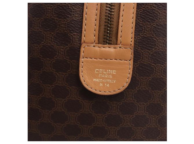Céline CELINE Macadam Canvas Mini Boston Bag PVC Leather Brown Gold - vista 12