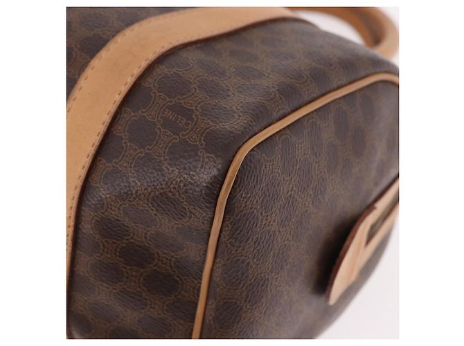 Céline CELINE Macadam Canvas Mini Boston Bag PVC Leather Brown Gold - vista 14