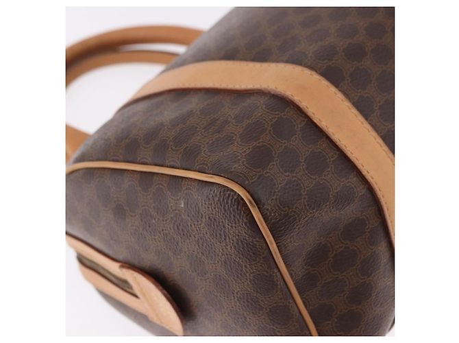 Céline CELINE Macadam Canvas Mini Boston Bag PVC Leather Brown Gold - vista 15