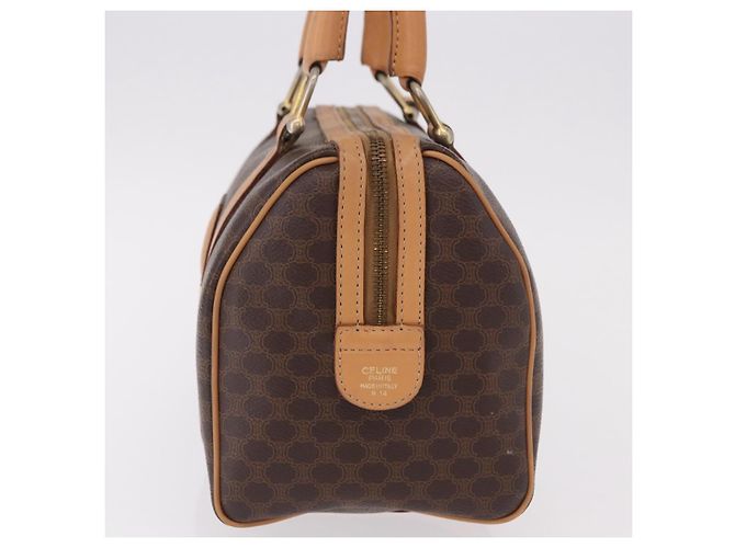Céline CELINE Macadam Canvas Mini Boston Bag PVC Leather Brown Gold - vista 3