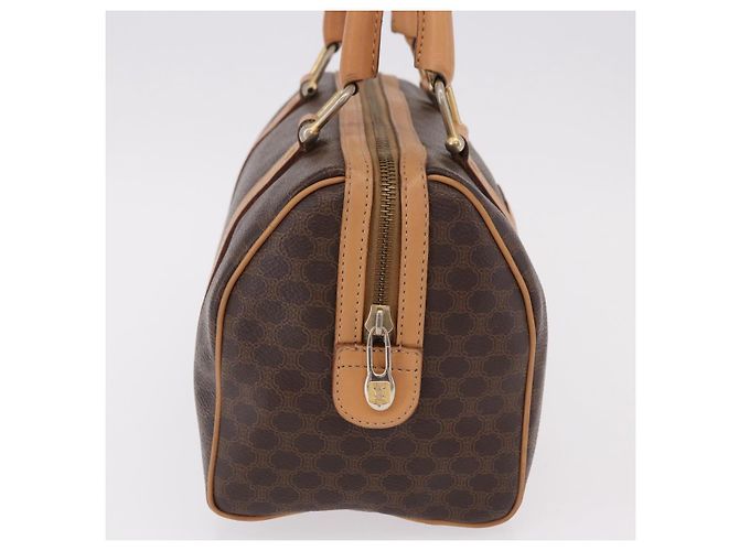 Céline CELINE Macadam Canvas Mini Boston Bag PVC Leather Brown Gold - vista 4