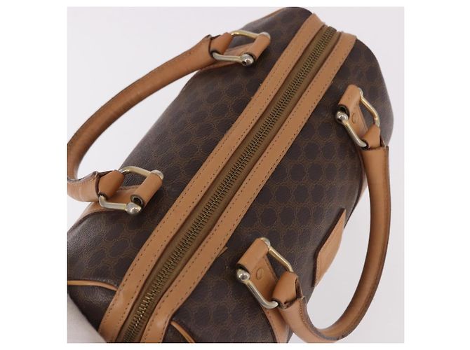 Céline CELINE Macadam Canvas Mini Boston Bag PVC Leather Brown Gold - vista 6