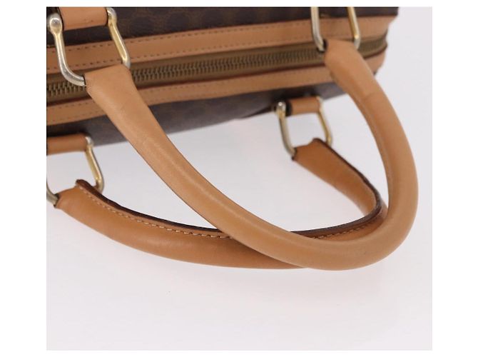 Céline CELINE Macadam Canvas Mini Boston Bag PVC Leather Brown Gold - vista 7