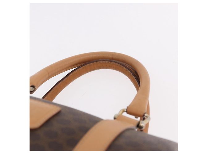 Céline CELINE Macadam Canvas Mini Boston Bag PVC Leather Brown Gold - vista 8