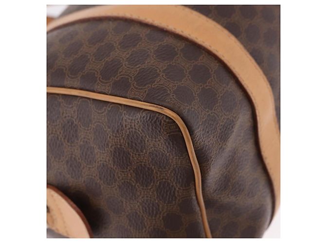 Céline CELINE Macadam Canvas Mini Boston Bag PVC Leather Brown Gold - vista 9