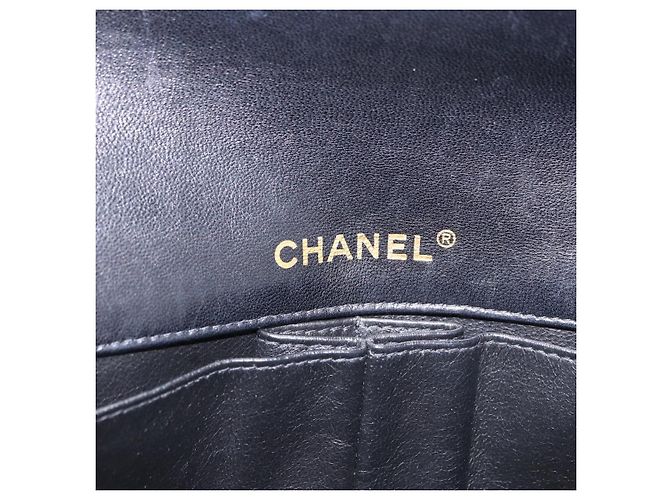 CHANEL Choco Bar Line Chain Shoulder Bag Leather Black Gold CC - vista 21