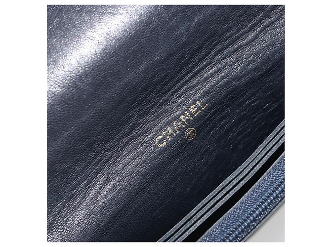 CHANEL Matelasse Chain Wallet Leather Black Gold CC - vista 10
