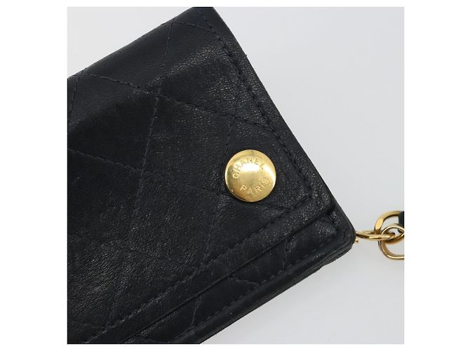 CHANEL Matelasse Chain Wallet Leather Black Gold CC - vista 17