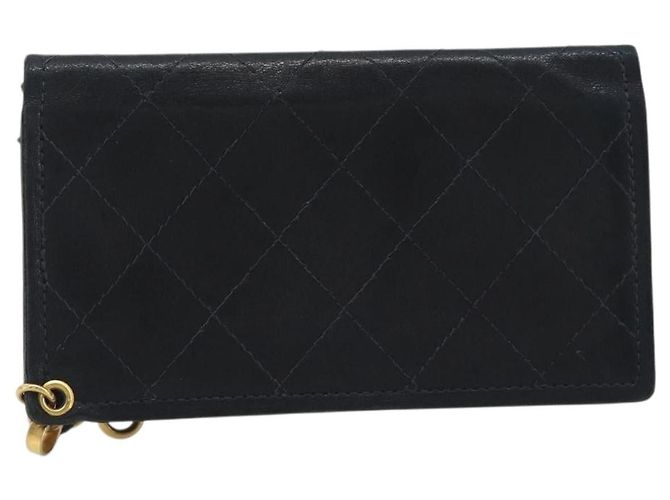 CHANEL Matelasse Chain Wallet Leather Black Gold CC - vista 2