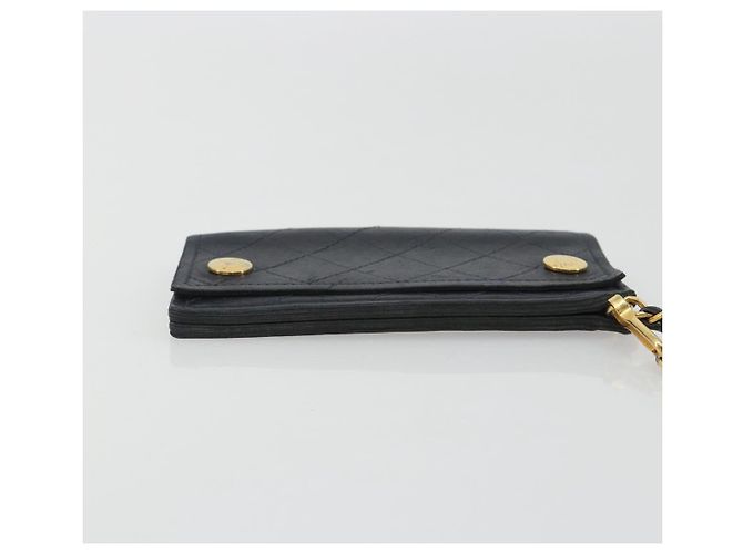 CHANEL Matelasse Chain Wallet Leather Black Gold CC - vista 6
