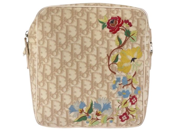 Christian Dior Trotter Canvas Shoulder Bag PVC Beige Silver - vista 2