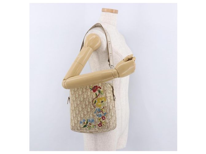 Christian Dior Trotter Canvas Shoulder Bag PVC Beige Silver - vista 23