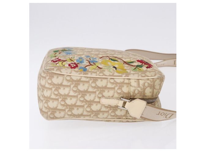 Christian Dior Trotter Canvas Shoulder Bag PVC Beige Silver - vista 4