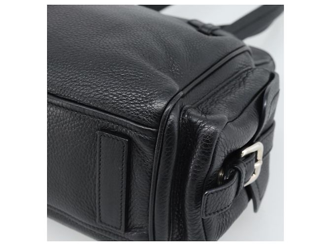 PRADA Tote Bag em couro Vittero Dino Preto Prata - vista 12