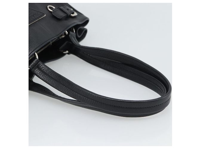 PRADA Tote Bag em couro Vittero Dino Preto Prata - vista 7