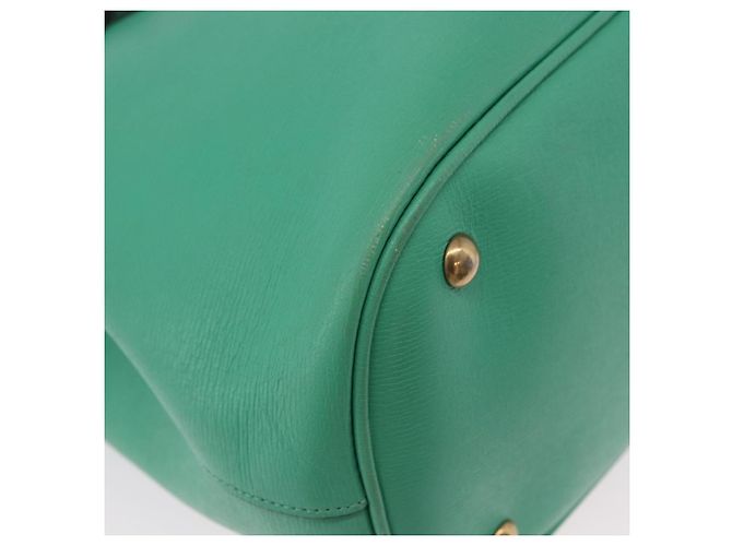 GUCCI Hand Bag Leather 2way Green Gold 319795 - vista 13