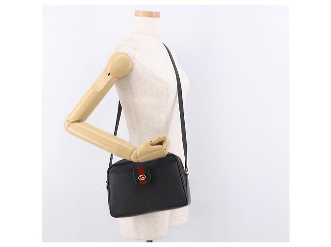 GUCCI Micro GG Supreme Web Sherry Line Bag PVC Black 001 098 4073 - vista 25
