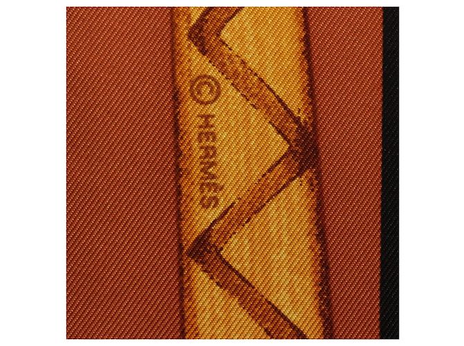 Hermès HERMES Carre90 Scarf Silk  Cosmogonie Apache  Brown Black - vista 11