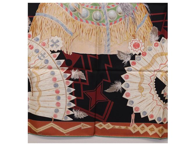 Hermès HERMES Carre90 Scarf Silk  Cosmogonie Apache  Brown Black - vista 21