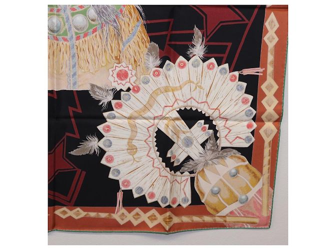 Hermès HERMES Carre90 Scarf Silk  Cosmogonie Apache  Brown Black - vista 22