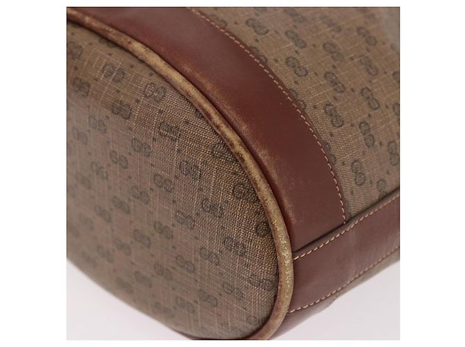 GUCCI Micro GG Supreme Shoulder Bag PVC Beige Gold 007 86 0044 - vista 11