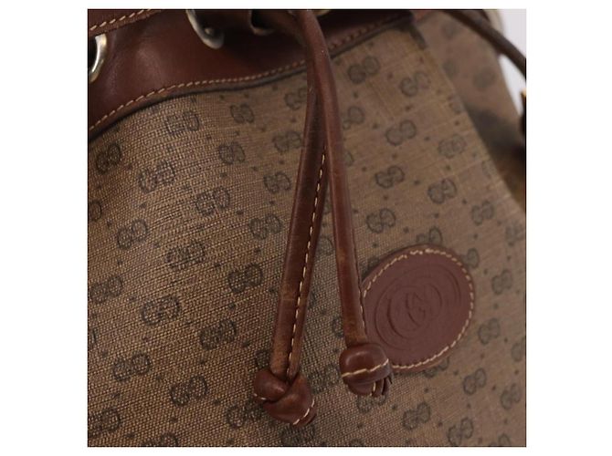 GUCCI Micro GG Supreme Shoulder Bag PVC Beige Gold 007 86 0044 - vista 14