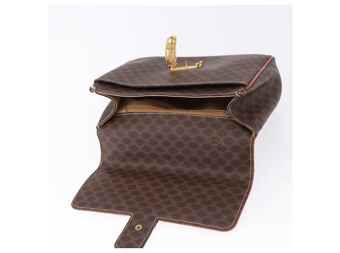 Céline CELINE Macadam Canvas Hand Bag PVC Leather Brown Gold - vista 17
