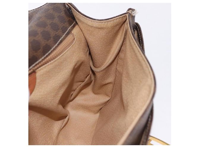 Céline CELINE Macadam Canvas Hand Bag PVC Leather Brown Gold - vista 20