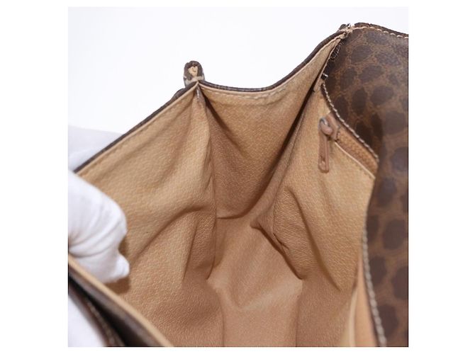 Céline CELINE Macadam Canvas Hand Bag PVC Leather Brown Gold - vista 21