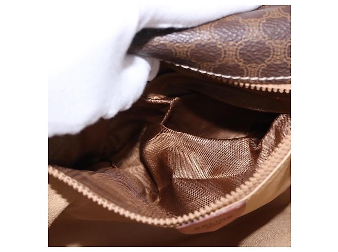 Céline CELINE Macadam Canvas Hand Bag PVC Leather Brown Gold - vista 24