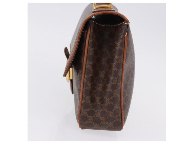 Céline CELINE Macadam Canvas Hand Bag PVC Leather Brown Gold - vista 5