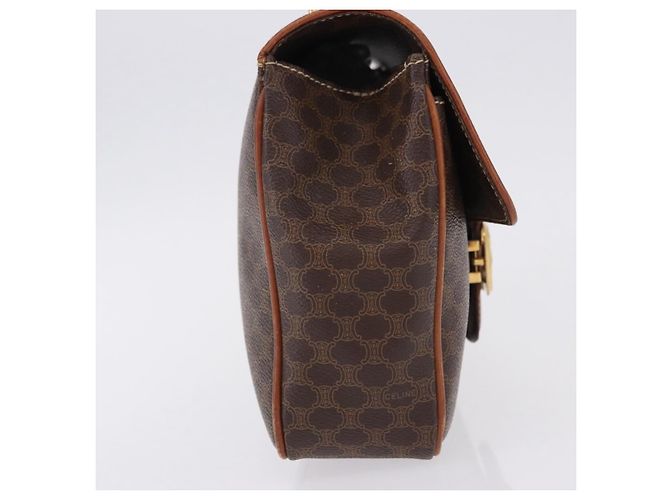 Céline CELINE Macadam Canvas Hand Bag PVC Leather Brown Gold - vista 6