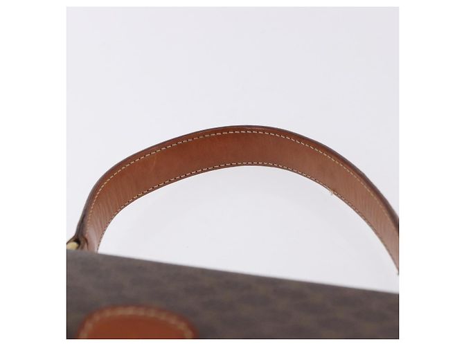 Céline CELINE Macadam Canvas Hand Bag PVC Leather Brown Gold - vista 9