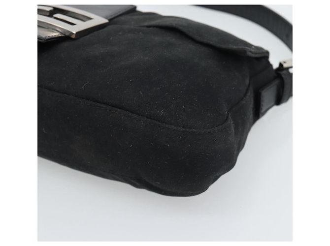 FENDI Mamma Baguette Shoulder Bag Cotton Black Silver - vista 10