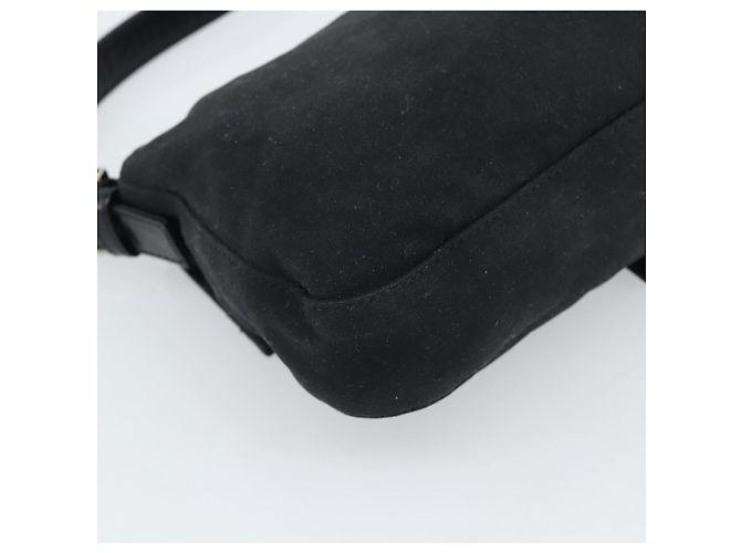 FENDI Mamma Baguette Shoulder Bag Cotton Black Silver - vista 13