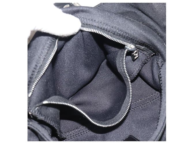 FENDI Mamma Baguette Shoulder Bag Cotton Black Silver - vista 19