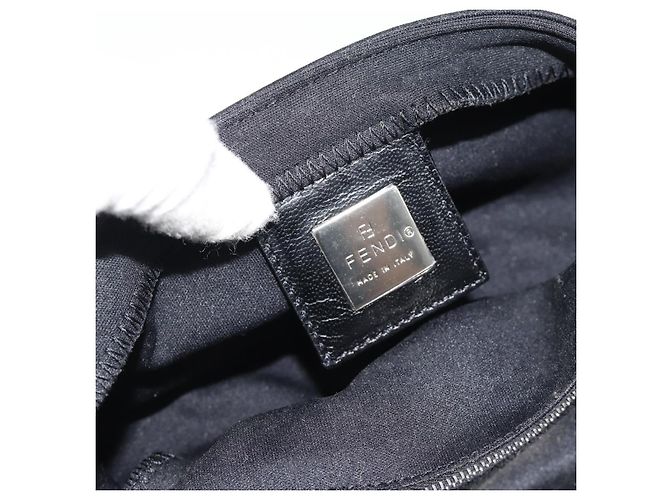 FENDI Mamma Baguette Shoulder Bag Cotton Black Silver - vista 20