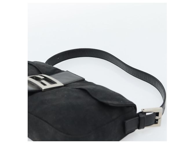 FENDI Mamma Baguette Shoulder Bag Cotton Black Silver - vista 8
