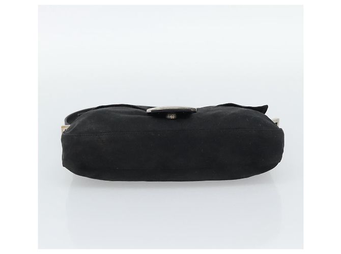 FENDI Mamma Baguette Shoulder Bag Cotton Black Silver - vista 9